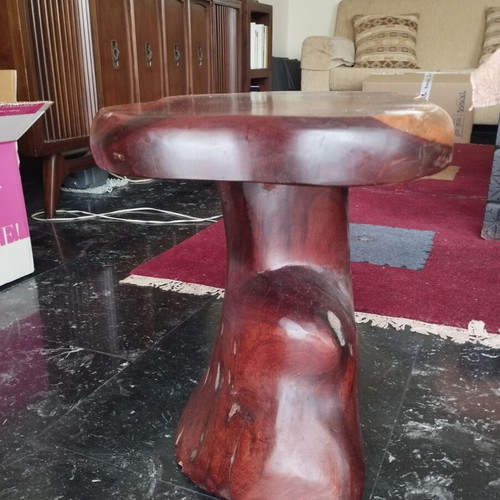 Handmade solid wood organic side table like new