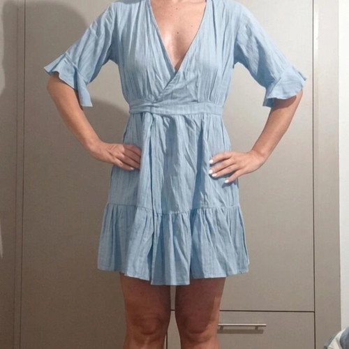 Bill Cost airy wrap dress medium like new, turquoise