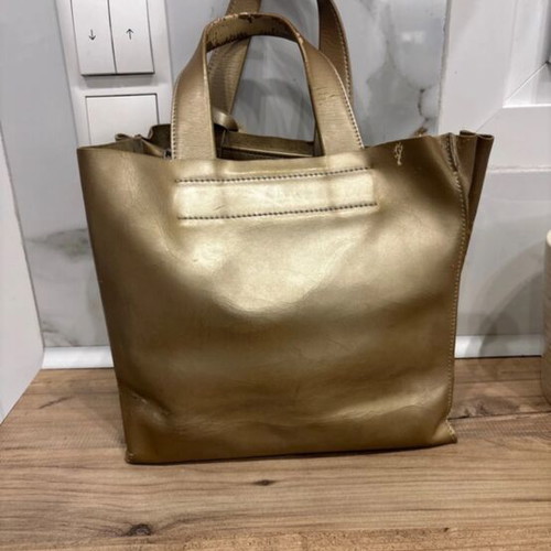 Furla handbag used, gold, Italian leather, needs repainting