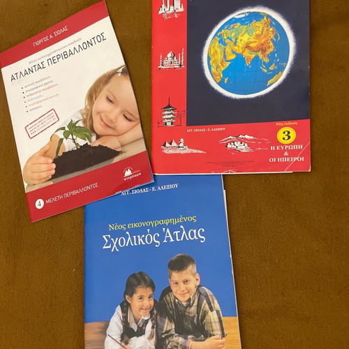 School atlases used, set of 3