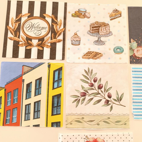 Collection of 7 new napkins for crafts and decoupage