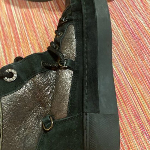 Women's Metallic High-Top Sneakers, Size 37, Black