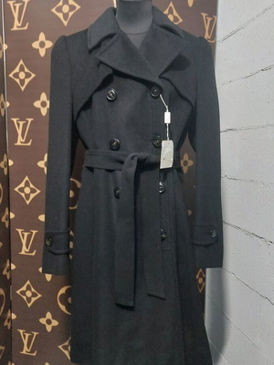 Coat black wool new, size 48-50, Made in Italy