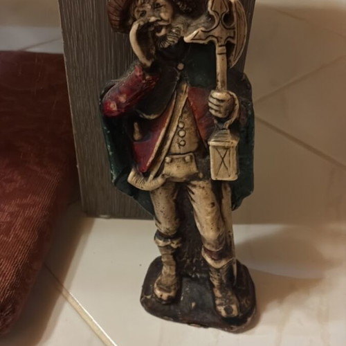 Vintage Night Watchman Candle wax sculpture like new