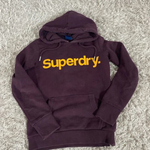 Superdry hoodie size XS used, red and purple