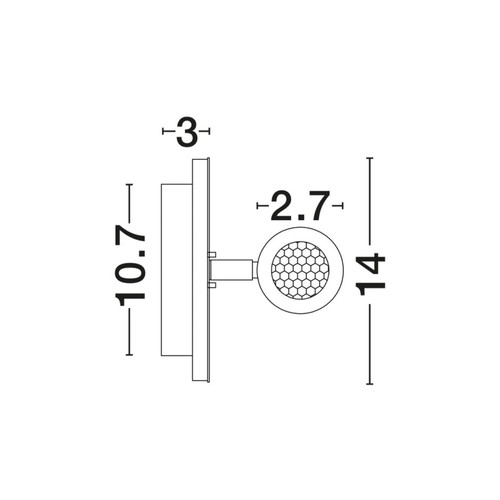 Wall spot LED 9W 3000K white, new, aluminum and acrylic
