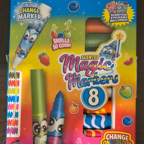 Scentos Magic Markers set of 8 scented markers with colour change