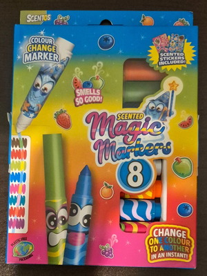 Scentos Magic Markers set of 8 scented markers with colour change