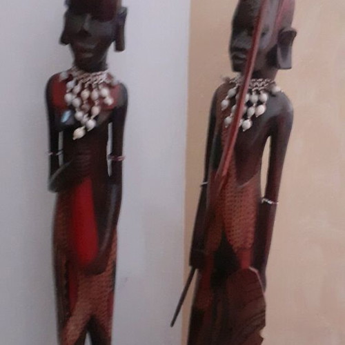 African woodcarving statues pair like new