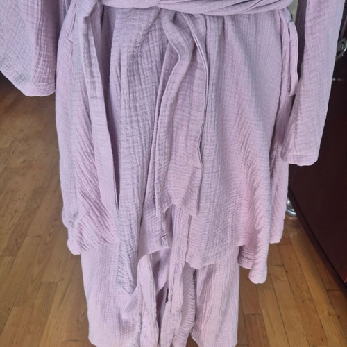 Rien set skirt kimono new, pink and purple organic cotton gauze