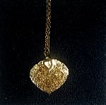  Simply Sublime necklace, leaf print, silver, gold plated, κολιε ασημένιο επίχρυσο