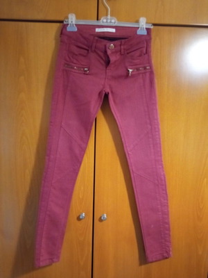 Stradivarius skinny elastic pants used, size S 36, burgundy