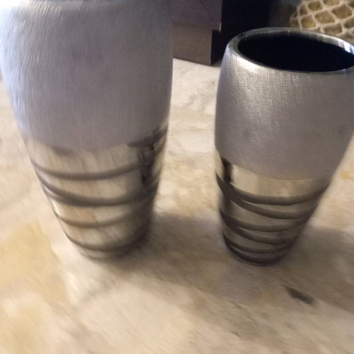 Set of vases with decorative items used