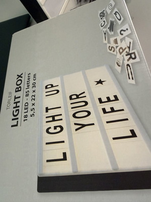 Lightbox with 85 letters, new