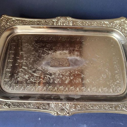 Vintage Twin Bird Japanese Serving Tray stainless steel used