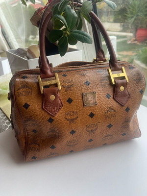 MCM handbag used, brown with minor wear