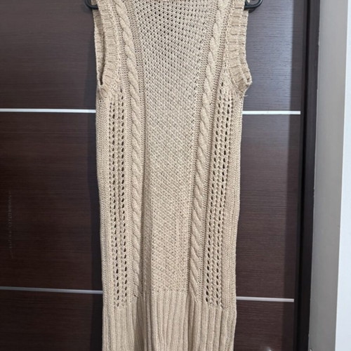 Pink Woman knitted blouse dress used, beige