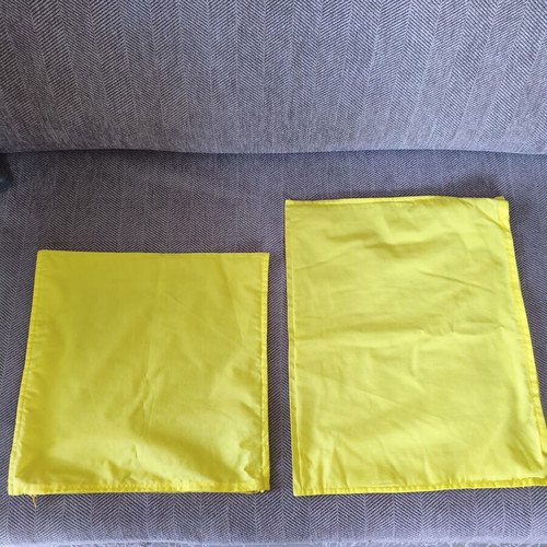 Set of 2 handmade pillow covers new, yellow