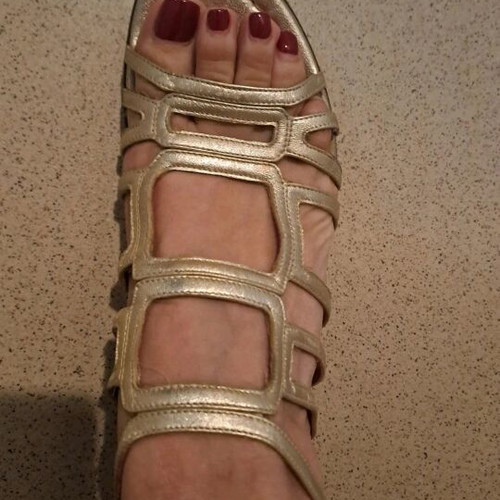 Cesare Paciotti gold platform sandals used, size 36.5
