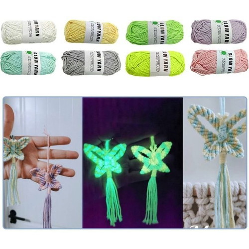 Glow in the Dark Yarn Set New, 8 Pieces, 2mm and 4mm