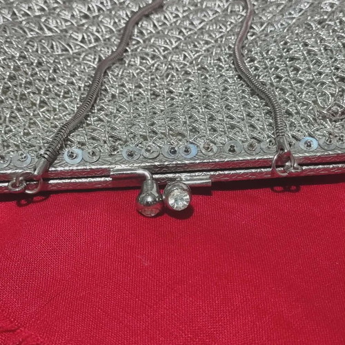 Vintage handmade evening bags used with metal clasp