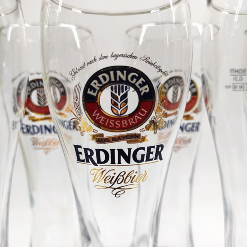 Erdinger Weissbier beer glasses set of 6 used 0.3L