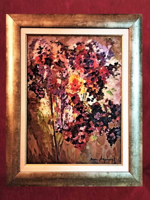 Dion. Dimakis Bouquet on canvas with frame new