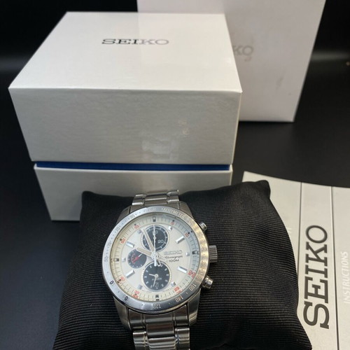 Seiko Panda Chronograph SNAC05P1 Quartz Alarm Watch