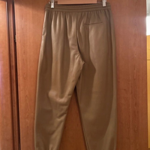 Zara leather pants brown like new with elastic and drawstring