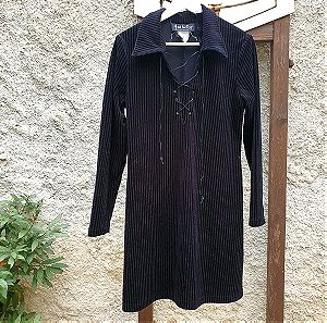Vintage μαύρο βελούδινο φόρεμα