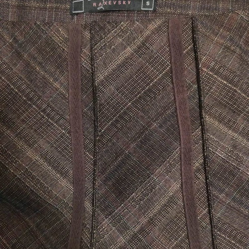 Raxevksy midi plaid skirt like new, brown
