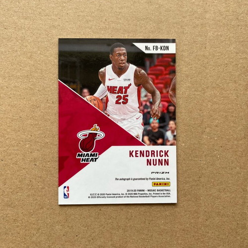 Panini Mosaic Kendrick Nunn rookie autograph like new Panathinaikos