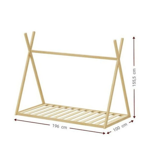 Montessori Bed frame and slats like new, wood color
