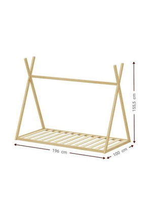 Montessori Bed frame and slats like new, wood color