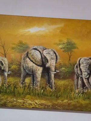 Elephant oil painting new