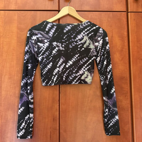 Daisy Street Crop Graphic top, purple multicolor, size S