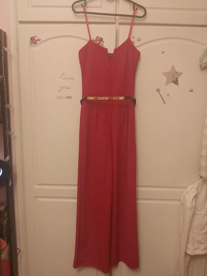 Red jumpsuit new, size 36 with belt