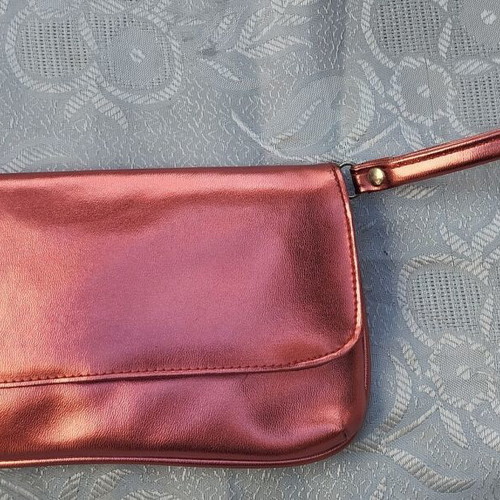 Women's wristlet bag new, shiny red