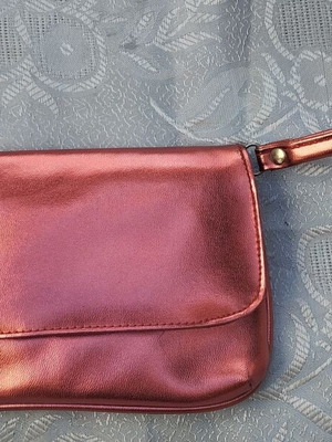 Women's wristlet bag new, shiny red