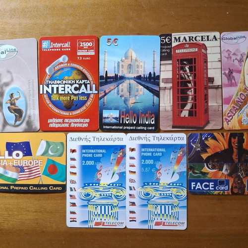 Phone cards used, collection of 143 different Greek cards