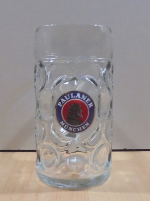 Paulaner μπίρα διαφημιστική γυάλινη κούπα 1lt μεταχειρισμένη