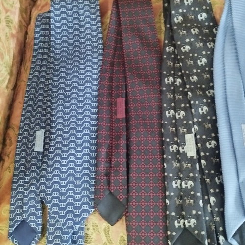 Hermes silk ties pack of 6 like new, authentic French luxury
