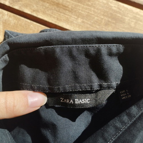 Zara Basic shirt like new, black and gray, classic fit, size L
