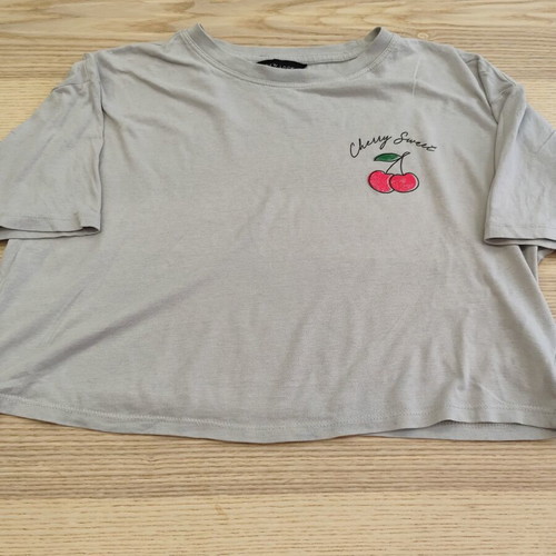 New Look crop t-shirt Cherry Sweet with cherries