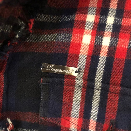 Dsquared2 cotton checked shirt used, size S/M, red