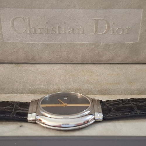 Christian Dior women's watch used, silver and black