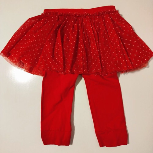 Disney Baby red baby leggings with tutu skirt size 12-18 months like new