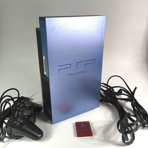 Sony PlayStation 2 Aqua Blue SCPH-50004 PAL console used, collectible edition