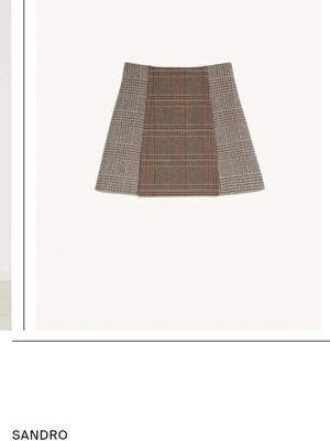 Sandro short checked skirt new