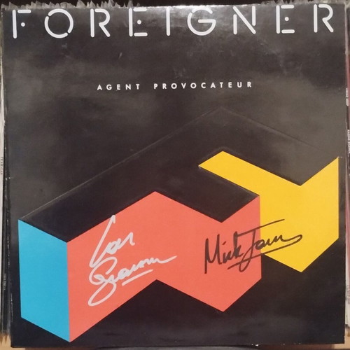 Foreigner Agent Provocateur LP 1984 signed by Lou Gramm and Mick Jones used, rock